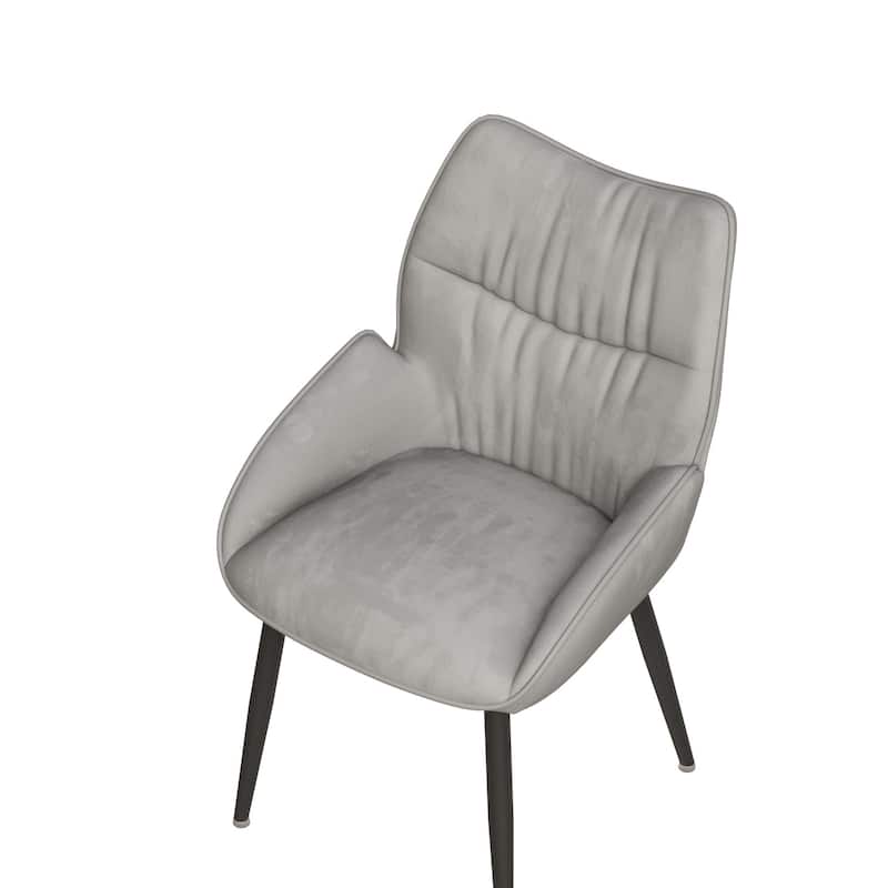 Dining Chairs Set of 2, Velvet Accent Chair Modern Kitchen Arm Chairs Upholstered Chair with Metal Legs for Kitchen