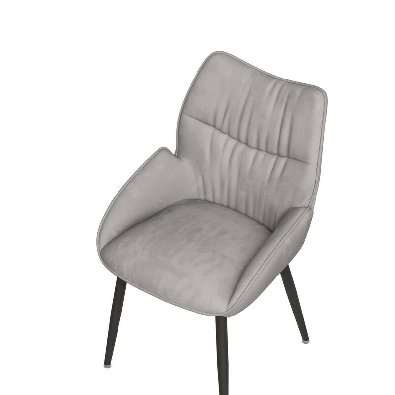 Velvet Upholstered Dining Chair Set of 4, Modern Kitchen Armless Chair with Metal Legs Parsons Chair with Tufted Backrest