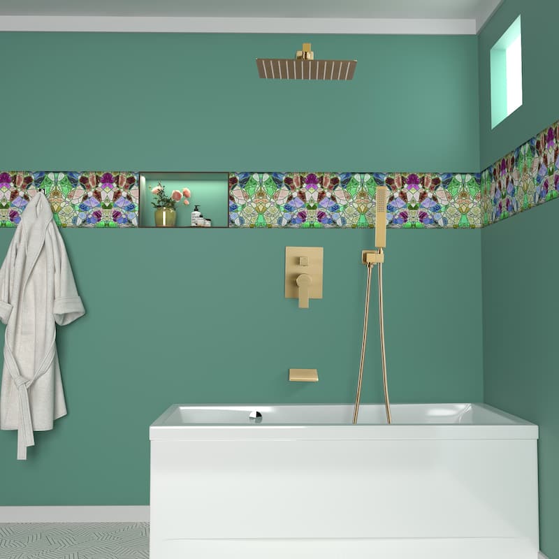 Wall Mount Shower Faucet and Tub Faucet with 10 inch Fixed Shower Head