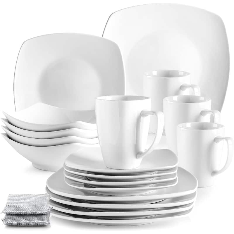 Zulay Kitchen 16 Piece Dinnerware Sets - White