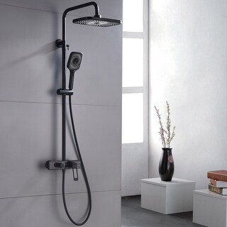 RBROHANT Duschsystem Gold – Mit Regendusche 25,4 Cm, Handbrause & Massivmessing