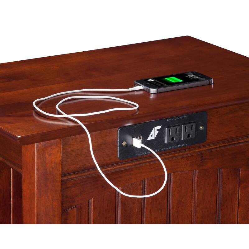 AFI Nantucket Chair Side Table with Built-in Charger