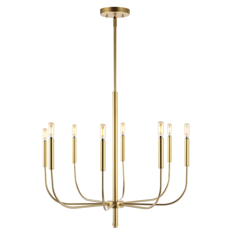Collier 27.25" 8-Light Modern Mid-Century Iron LED Chandelier, by JONATHAN Y