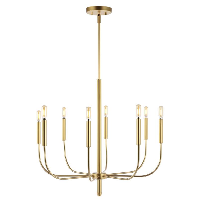Collier 27.25" 8-Light Modern Mid-Century Iron LED Chandelier, by JONATHAN Y