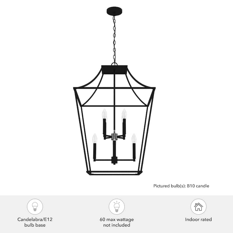 Hunter Laurel Ridge 23" 8-Light Lantern Pendant - Entry - Candle, Modern Farmhouse, Contemporary, Transitional