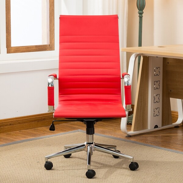 Belleze Modern High-Back Ribbed Upholstered Conference Office