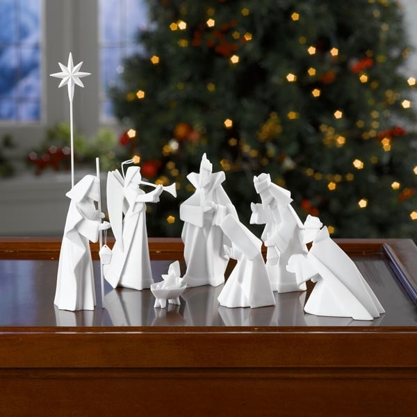 Shop One Hundred 80 Degrees White Porcelain Origami Nativity Set