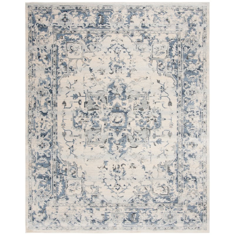 SAFAVIEH Charleston Prabha Vintage Boho Oriental Rug - 10' Square - Ivory/Navy