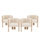 preview thumbnail 18 of 28, Christopher Knight Home - Chris Upholstered Boucle Dining Chairs with Rubberwood Frame Set of 4
