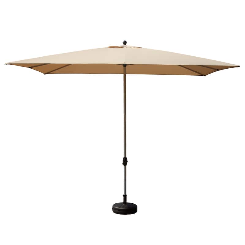 Rectangle Patio Umbrella with Crank Lift, Beige (Base Not Included) - Beige