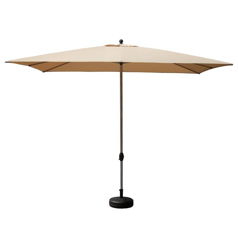 Rectangle Patio Umbrella with Crank Lift , Beige (Base not included) - Beige