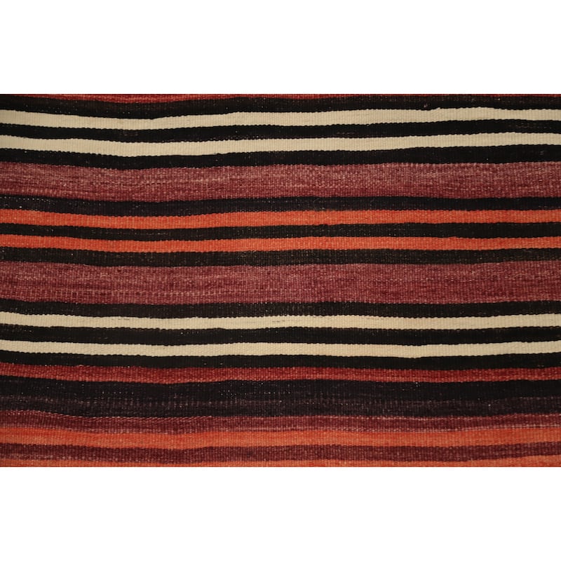 Hand Woven Oriental 100% Wool Carpet Southwestern Geometric Oranges & Rust Kilim Area Rug - 8' 1'' X 5' 0''