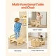 preview thumbnail 6 of 8, Natural Wood Plywood Montessori Table Chair Set with Pattern & Adjustability - 15 x 11.8 x 14.2 in