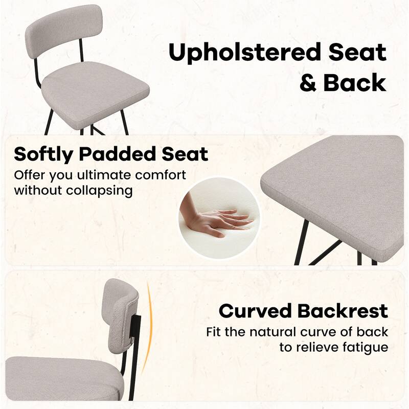 Gymax 2PCS Swivel Bar Stool 29'' Upholstered Bar Height Dining Chair
