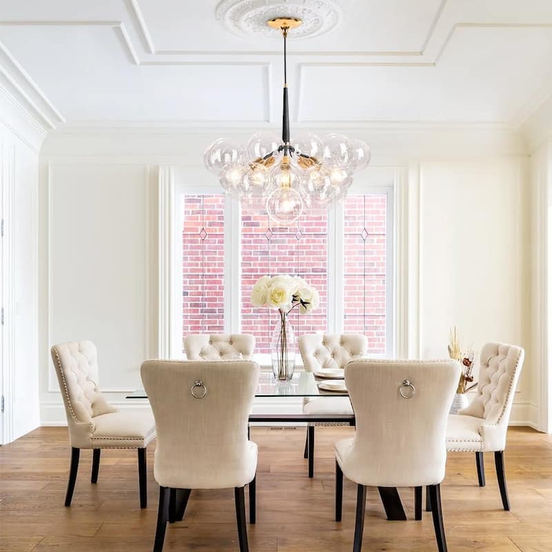 Contemporary Clear Glass Globe Bubble Chandelier