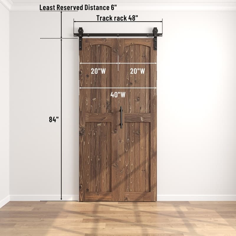 Coast Sequoia Arch Top 30in./36in./48in./60in./72in./96in. x 84in. Knotty Pine Wood Unfinished Bi-Fold Door With Hardware Kit