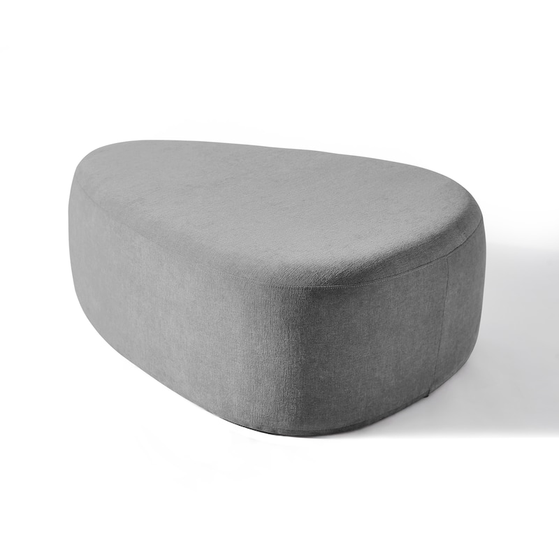 Bonnie 26"/43" W Chenille Small/ Oversized Triangular Cheese Ottoman