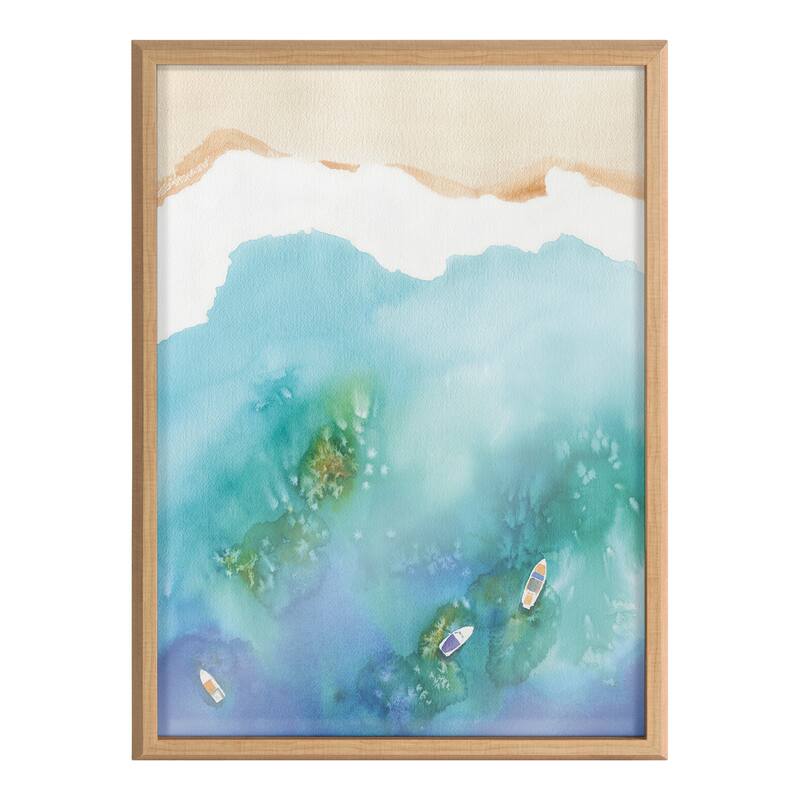 Kate and Laurel Blake Voyage Framed Printed Glass by Janet Meinke-Lau