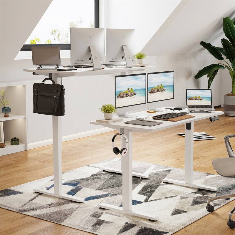 Electric Standing Adjustable Height Sit Stand Home Office Desk w/ Splice Board