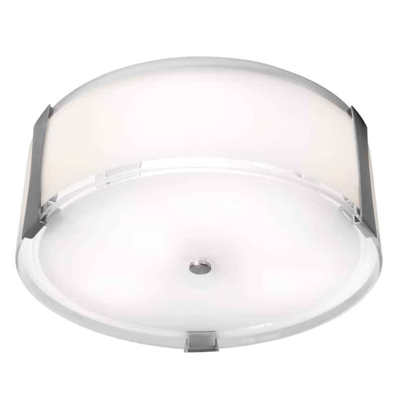 Access Lighting Tara 3-light 14 inch Flush Mount - Brushed Steel