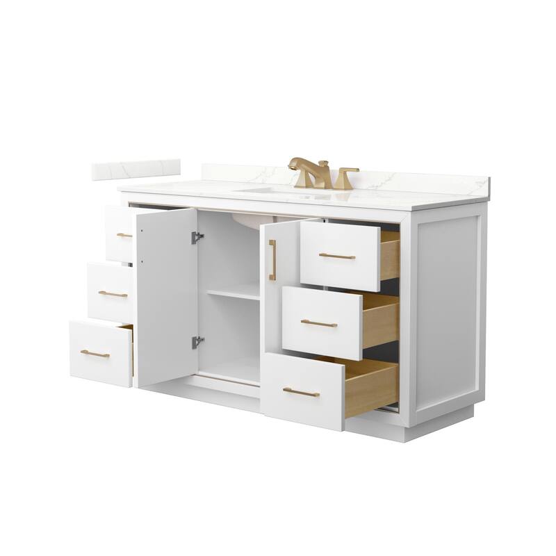 Wyndham Collection WCF111160S-QTZ-US3MXX Icon 60" Free Standing Single