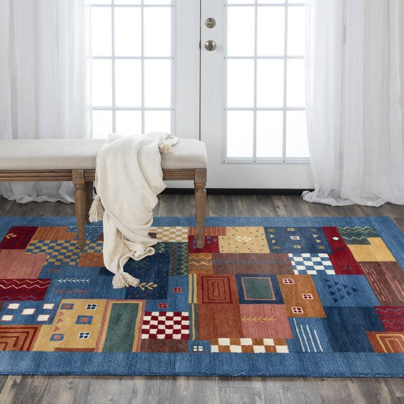 Alora Decor Nomad Multi-colored Geometric Hand-tufted Wool Rug - 7'9" x 9'9"