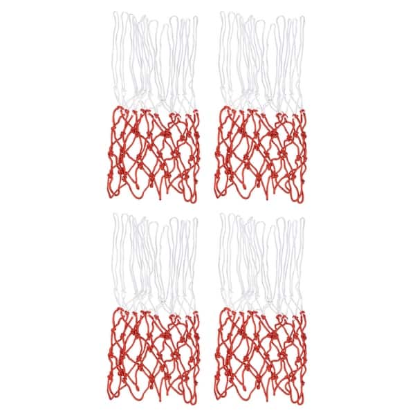 slide 2 of 7, 4Pcs 17.7" Polyester Basketball Hoop Net Replacement, White Red