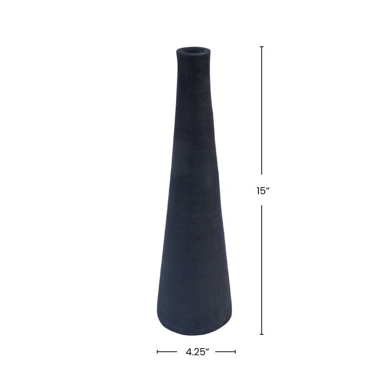 Terracotta Accent Vase - 15" - Black