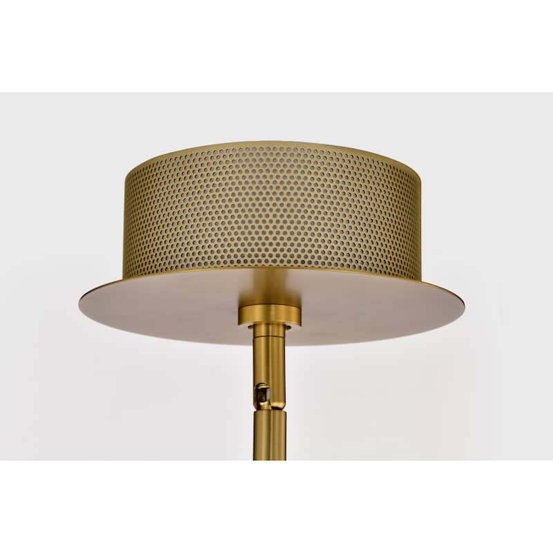 Darrow 24 Inch LED Pendant Vintage Brass Textured Acrylic Panels - Vintage Brass
