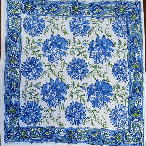 indigo blue vine flower Design Hand Block 100/% Cotton Printed Dabu Print Fabric