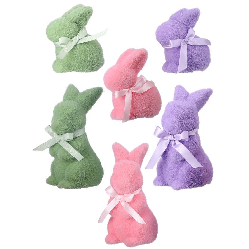 4-6" Plastic Easter Bunny Set of 6
