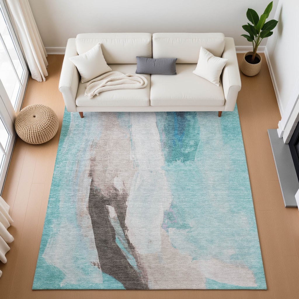 Premium Washable Super Soft Abstract Brushstrokes Mayfield Rug