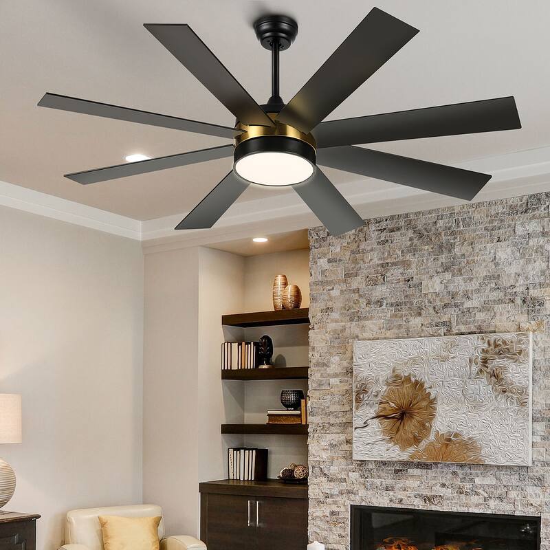 Moasis 60-inch 8 Blades Ceiling Fan with Light and Remote Control