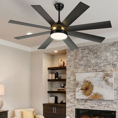 Moasis 60-inch 8 Blades Ceiling Fan with Light and Remote Control