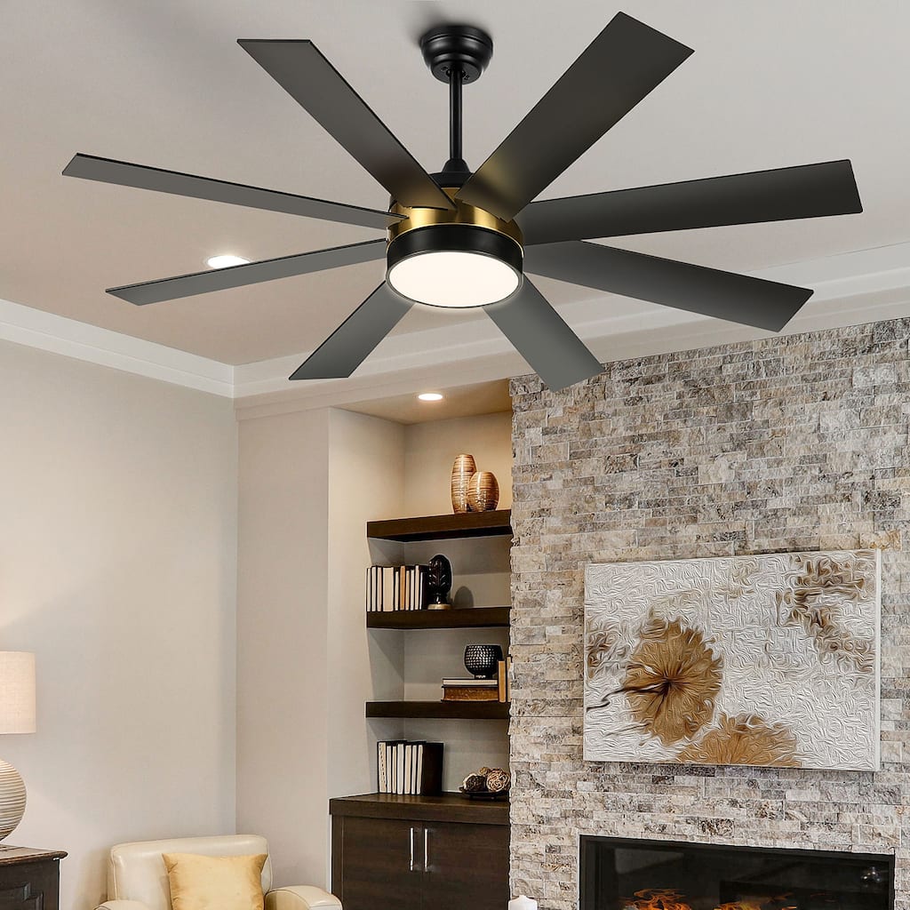 Moasis 60-inch 8 Blades Ceiling Fan with Light and Remote Control