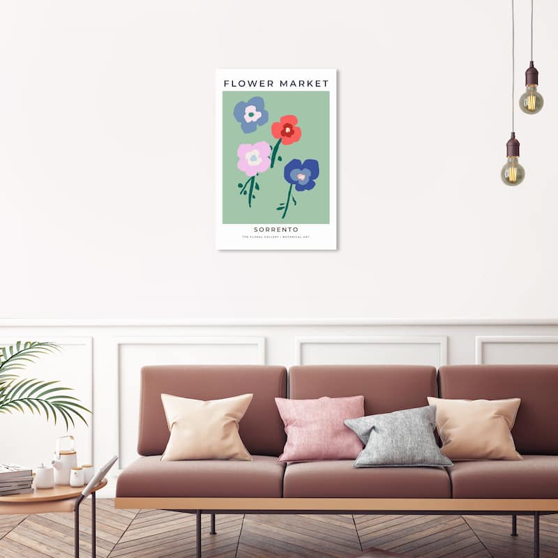 Wynwood Studio Canvas Floral and Botanical Flower Market Sorrento Green and Modern & Contemporary Wall Art Canvas Print - 30 x 20