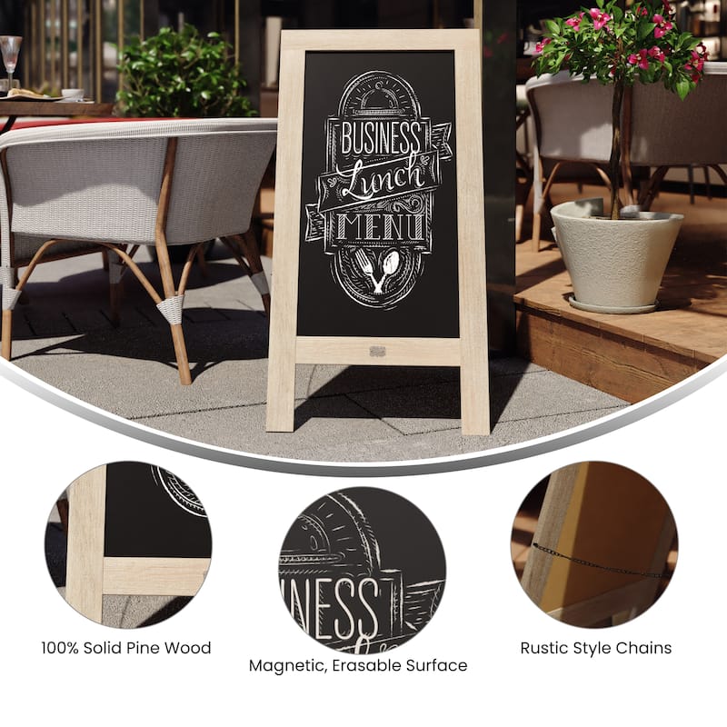 Wood A-Frame Magnetic Chalkboard Set-Markers, Stencils, and Magnets