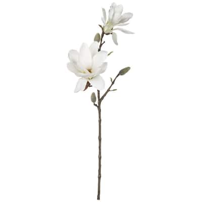 Sullivans Artificial Magnolia Stem 25"H White Flowers - 25"H x 7"L x 7"W