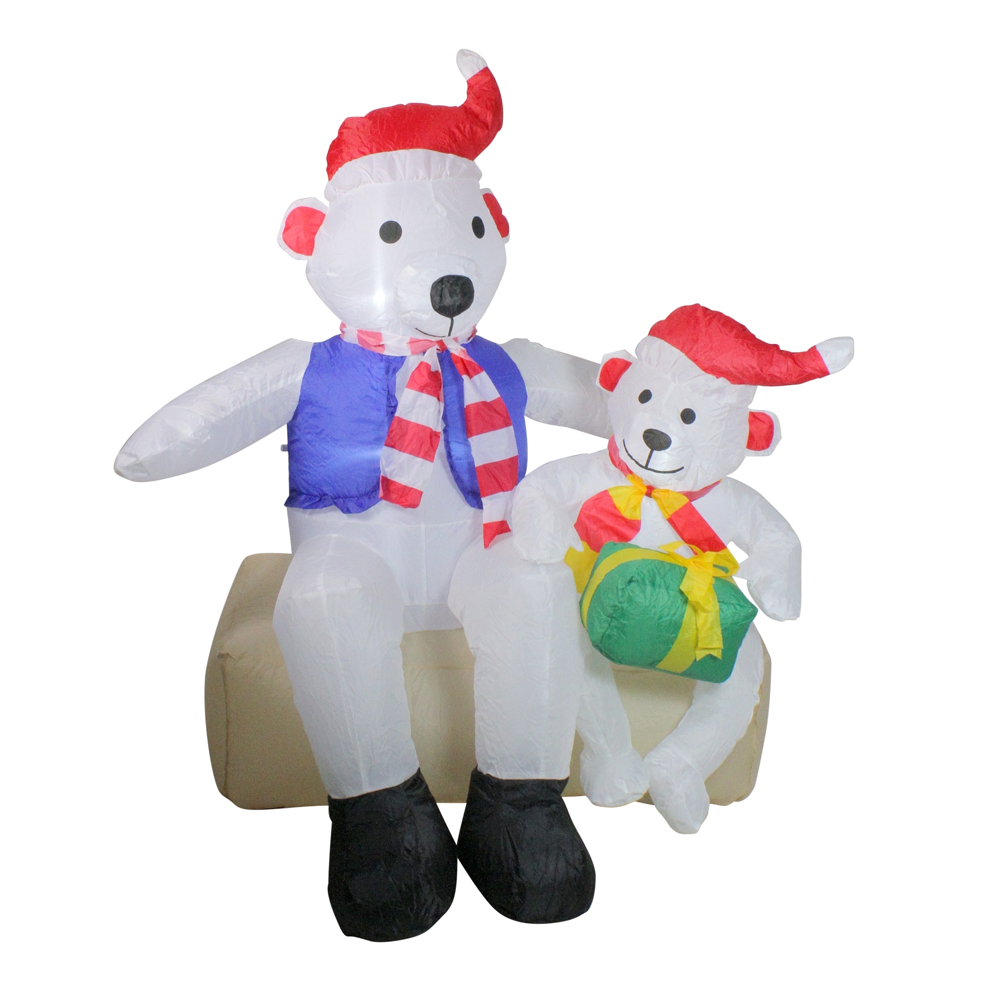LED Lighted Inflatable Polar Bear Family Outdoor Christmas Decoration - 4'