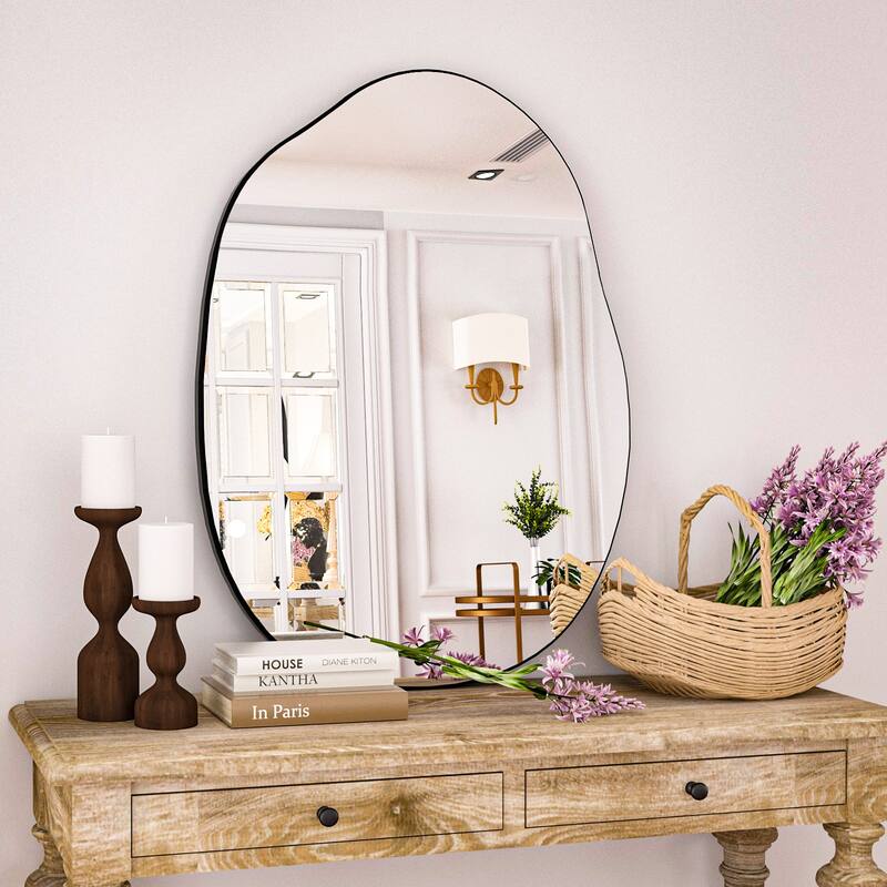 24 x 32 Irregular Wall Mounted Vanity Mirror Home Decorations Black - 24"x32"
