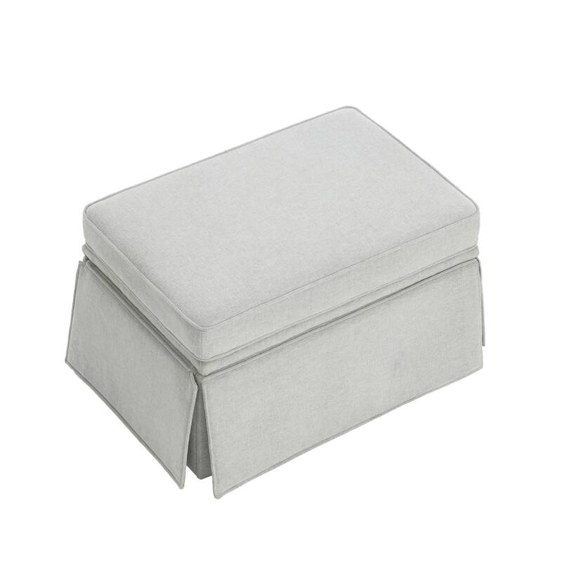 Skirted Rectangular Flip-Top Storage Ottoman