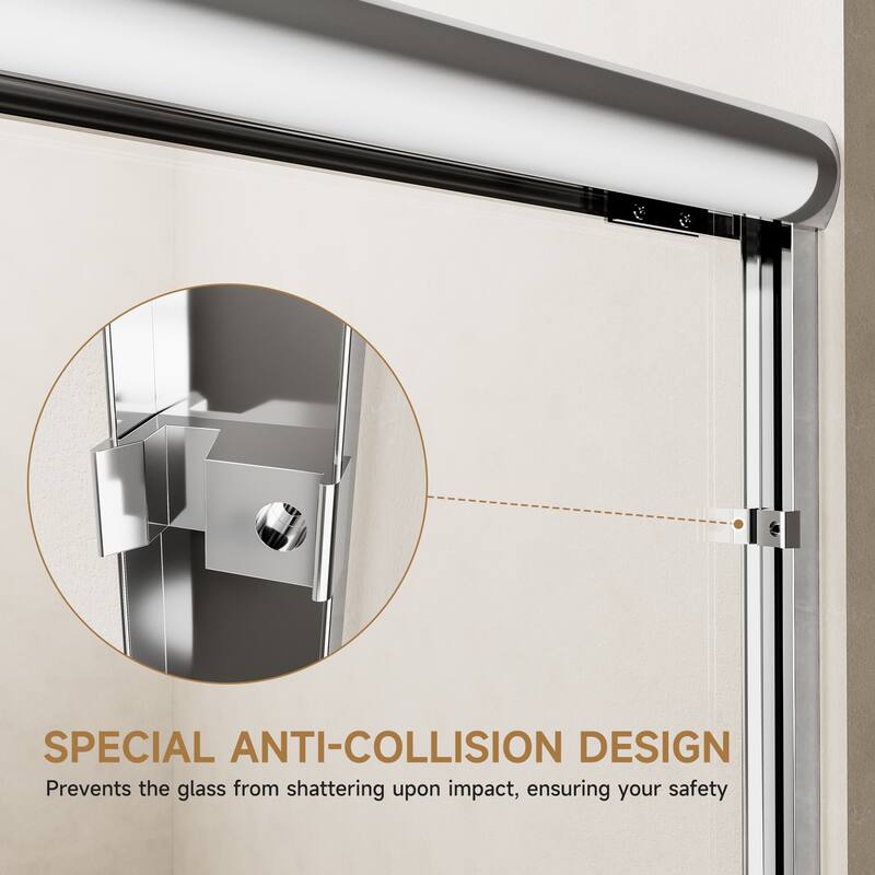 Chrome Aluminum Frame Double Sliding Shower Door