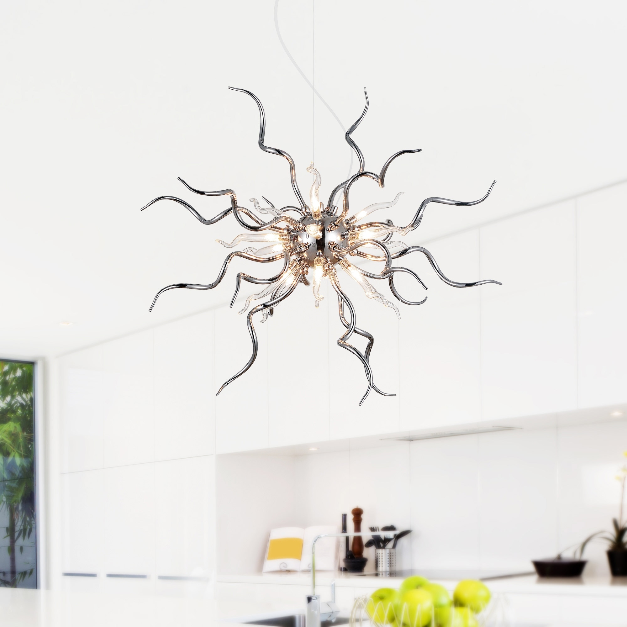 CWI Lighting Twist 15 Light Chrome Chandelier