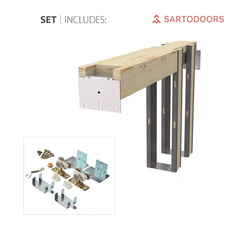 Sliding Pocket Door / Mela 0733 Painted White / Kit Rail Hardware / MDF Interior Bedroom Modern Doors