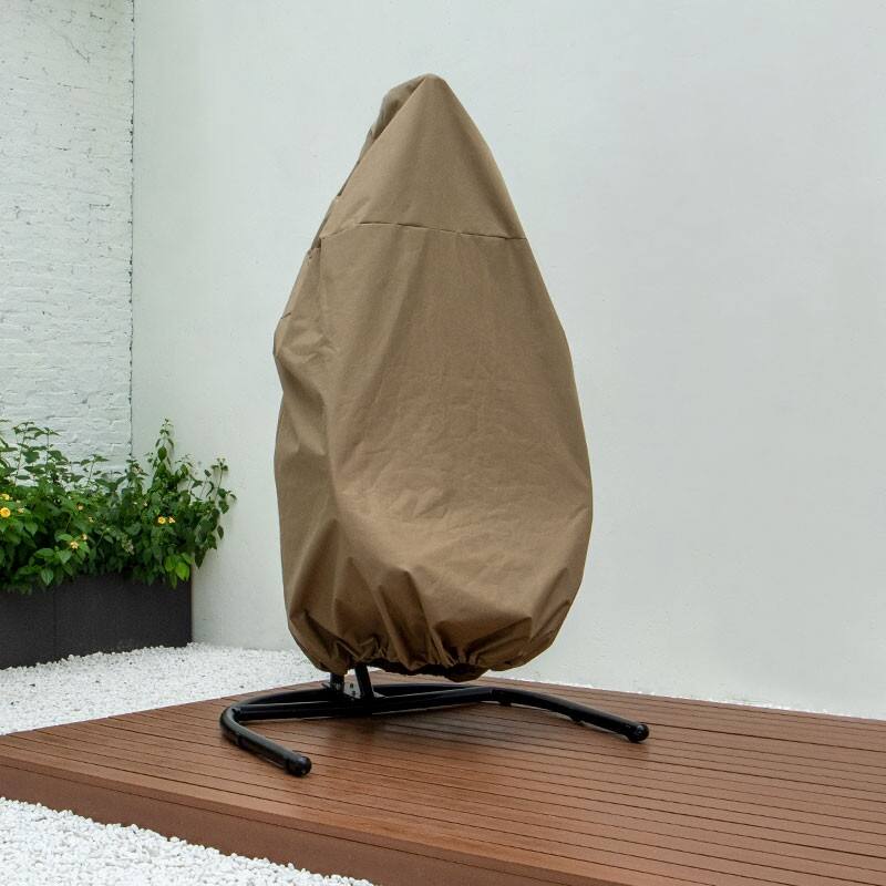 Swing Egg 600D Oxford Fabric Outdoor Chair Cover with Waterproof PVC Lining - Foldable Single/2-Person Hanging Egg Swing Cover