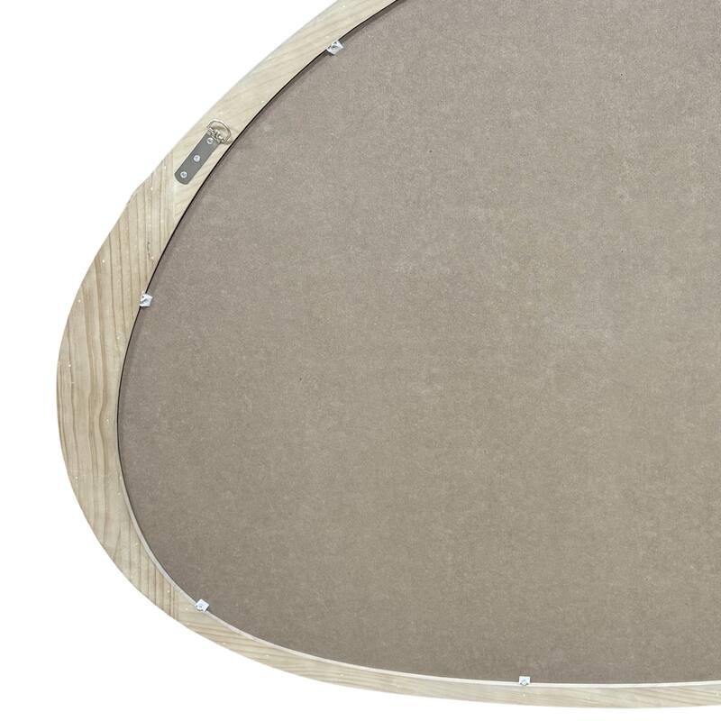 GDF Studio - Aramis 45 Inch Asymmetrical Solid Wood Wall Mirror with Natural Frame - Natural Wood