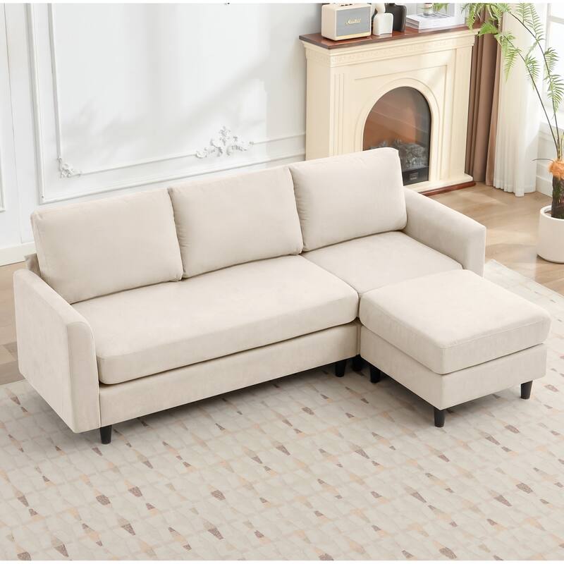 Snow Velvet Sectional Sofa