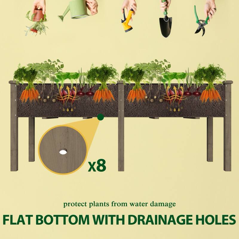 VEIKOUS Raised Garden Bed Outdoor, 6.8 Cu.Ft Large Planting Space, Solid Cedar Wood Planter Box