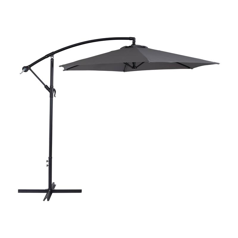 CorLiving 9ft Tilting Cantilever Patio Umbrella - Silver