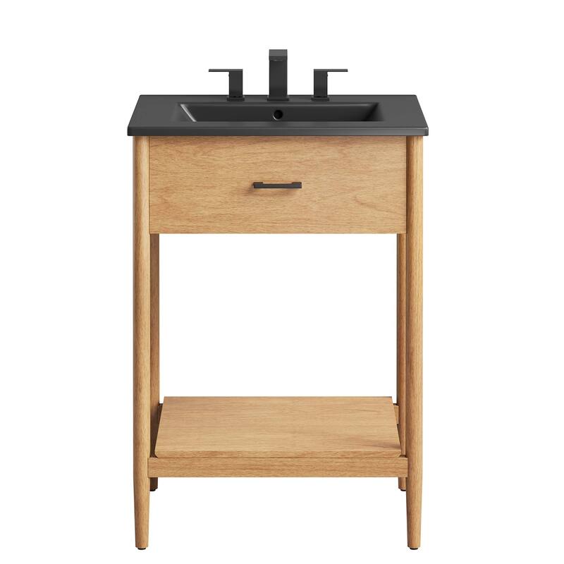 Zaire 18"/24"/30"/36"/48" Bathroom Vanity with Black Sink Top